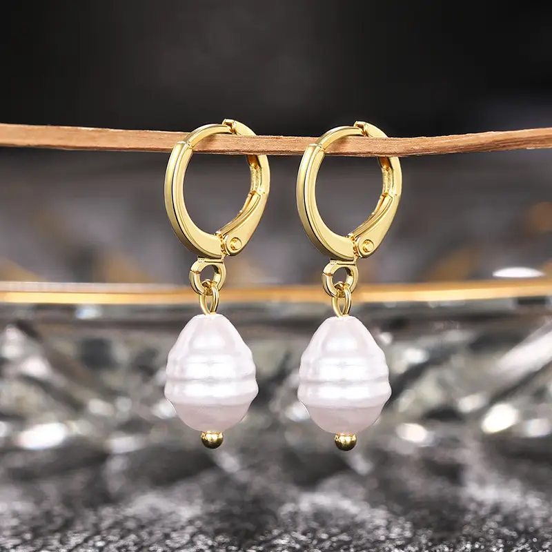 Faux Pearl Earrings for Women Gold Plated Daily Wear — feature 12
