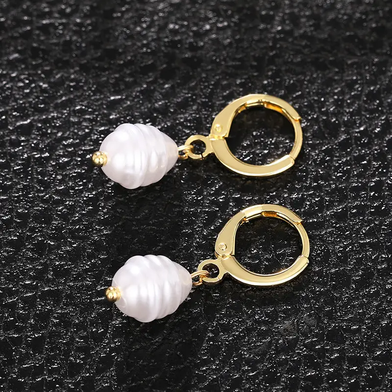 Faux Pearl Earrings for Women Gold Plated Daily Wear — feature 13
