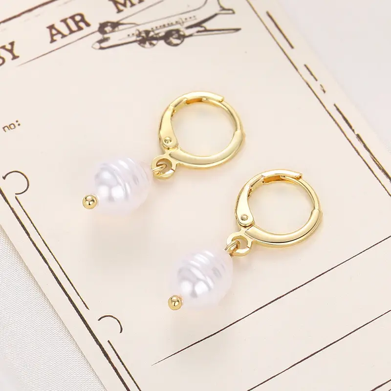 Faux Pearl Earrings for Women Gold Plated Daily Wear — feature 5