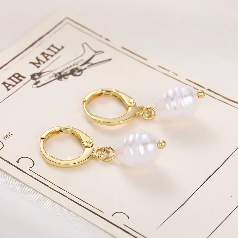Faux Pearl Earrings for Women Gold Plated Daily Wear — feature 6