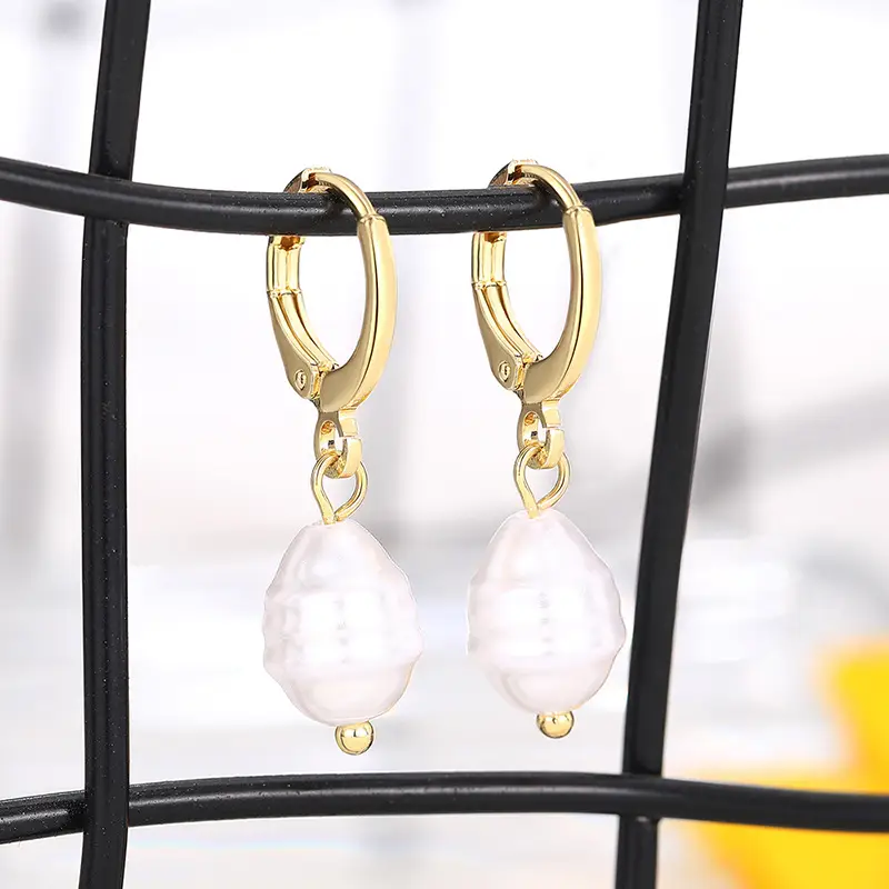 Faux Pearl Earrings for Women Gold Plated Daily Wear — feature 9
