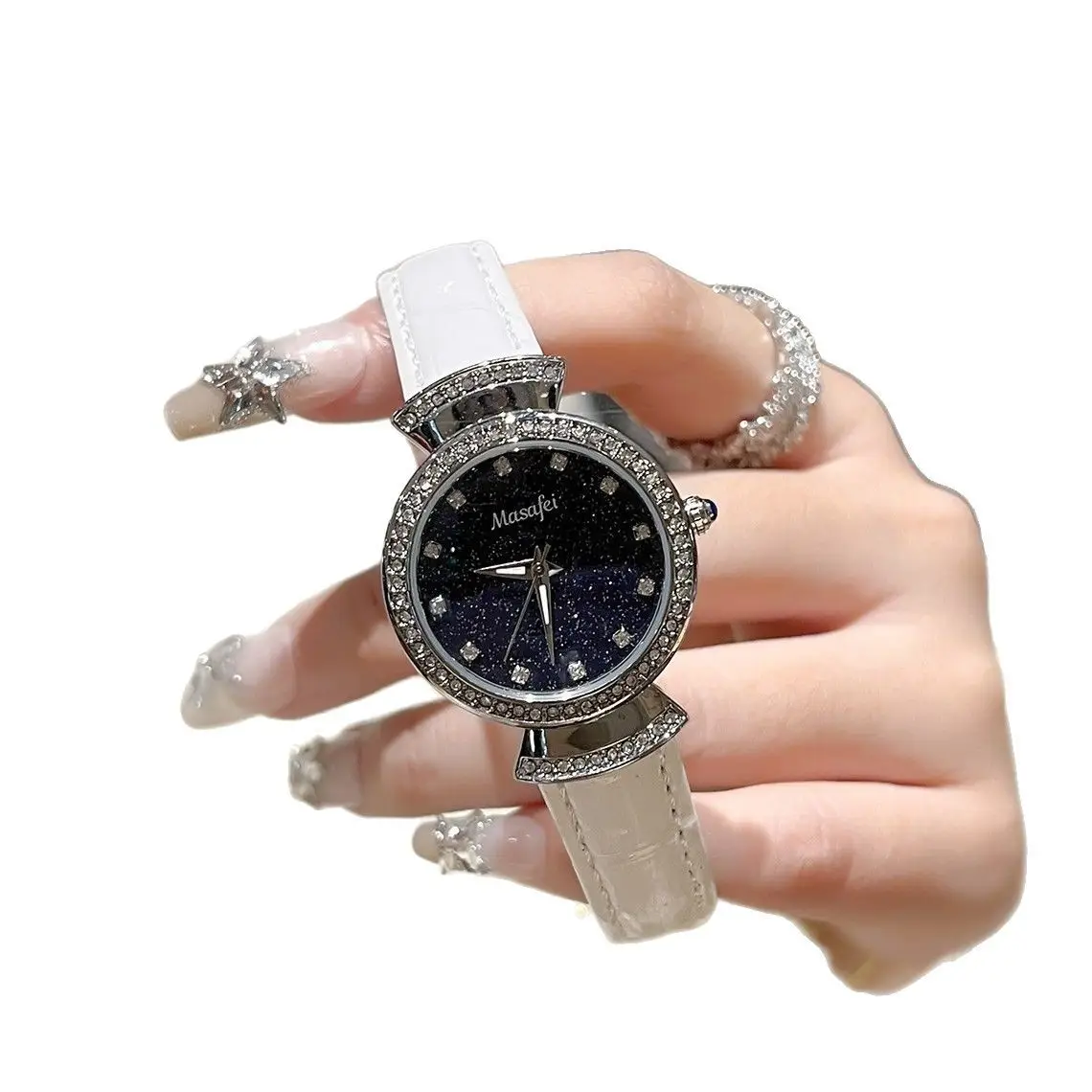 Lady's Watch Blue Crystal Water Resistant - Image 6