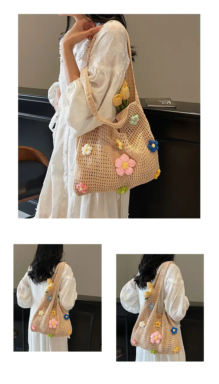 Women's Knitted Flower Shoulder Crossbody Bag — feature 10