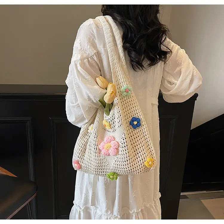 Women's Knitted Flower Shoulder Crossbody Bag — feature 17