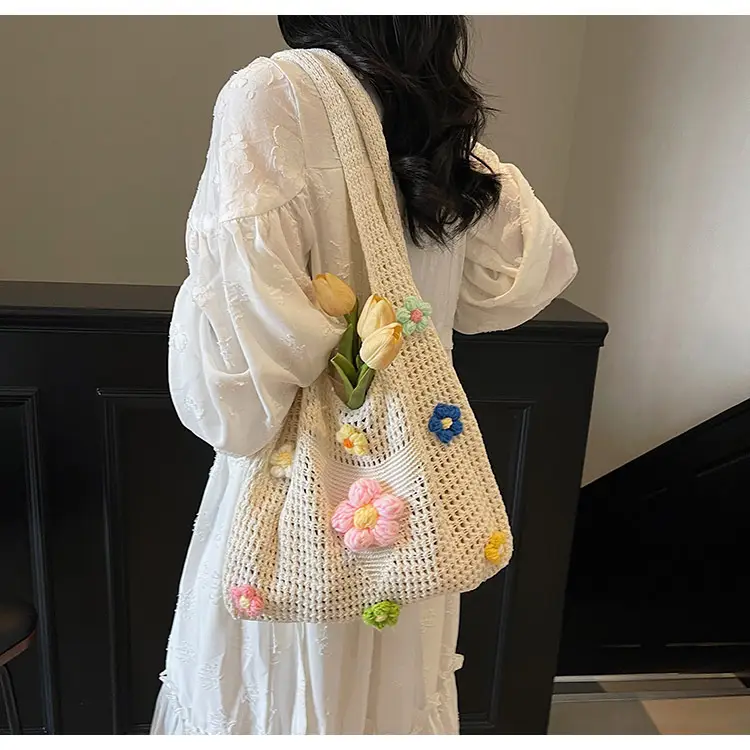 Women's Knitted Flower Shoulder Crossbody Bag — feature 18