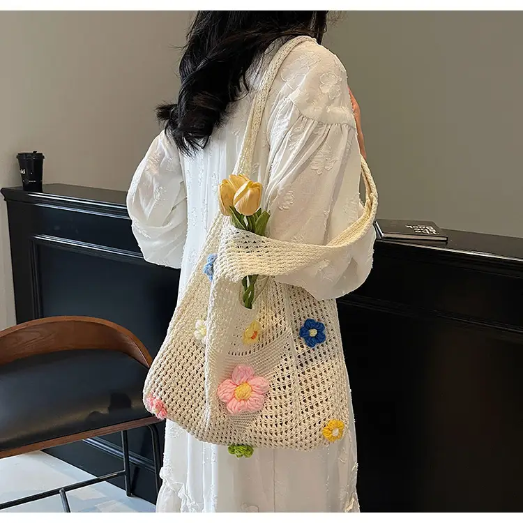 Women's Knitted Flower Shoulder Crossbody Bag — feature 20
