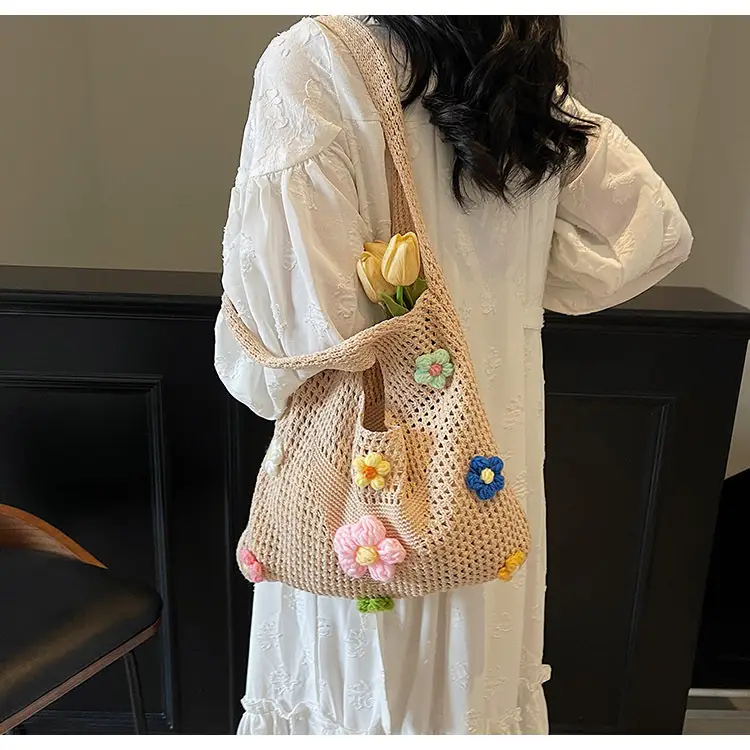 Women's Knitted Flower Shoulder Crossbody Bag — feature 22