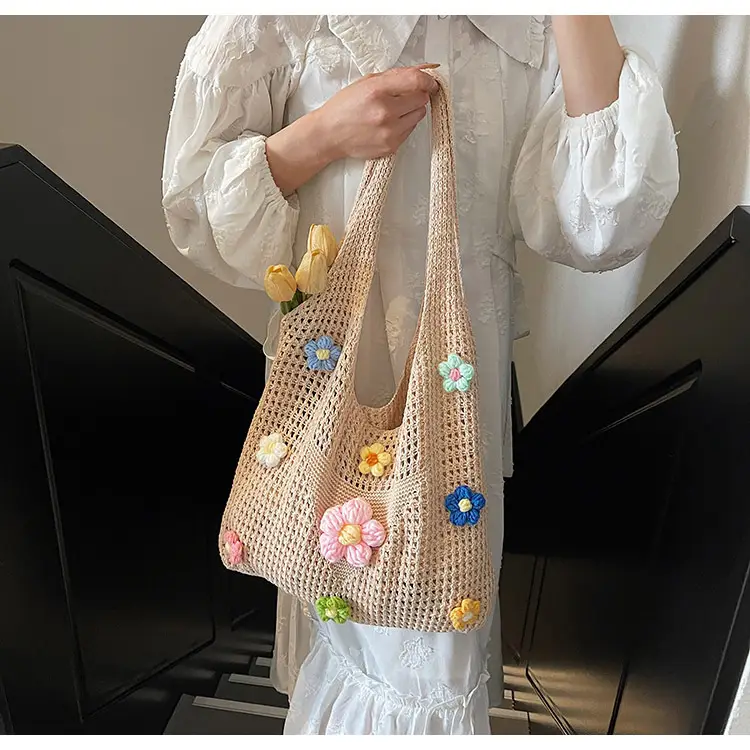 Women's Knitted Flower Shoulder Crossbody Bag — feature 23