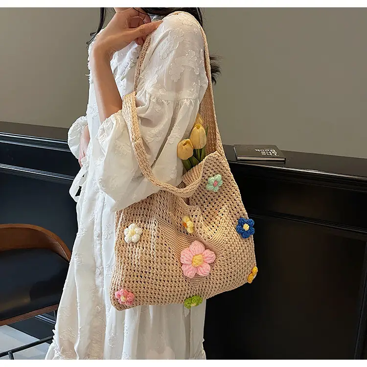 Women's Knitted Flower Shoulder Crossbody Bag — feature 24