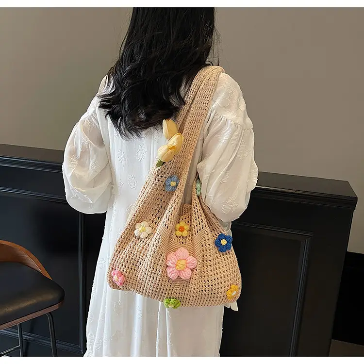 Women's Knitted Flower Shoulder Crossbody Bag — feature 26