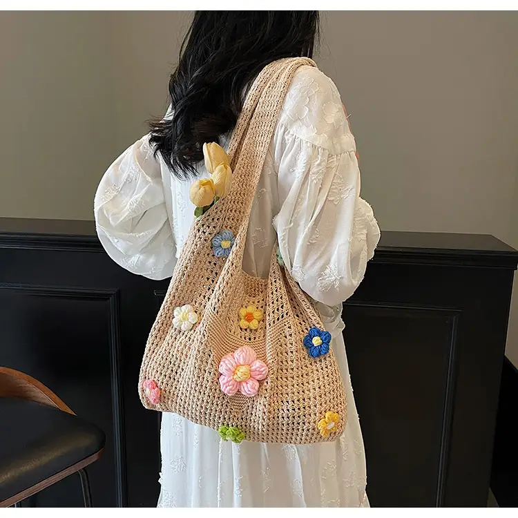 Women's Knitted Flower Shoulder Crossbody Bag — feature 28