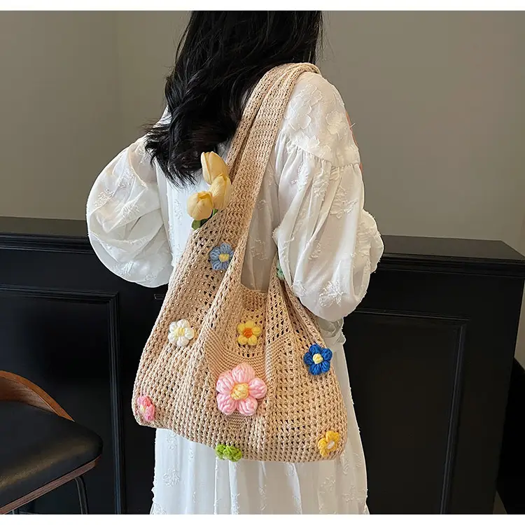 Women's Knitted Flower Shoulder Crossbody Bag — feature 29