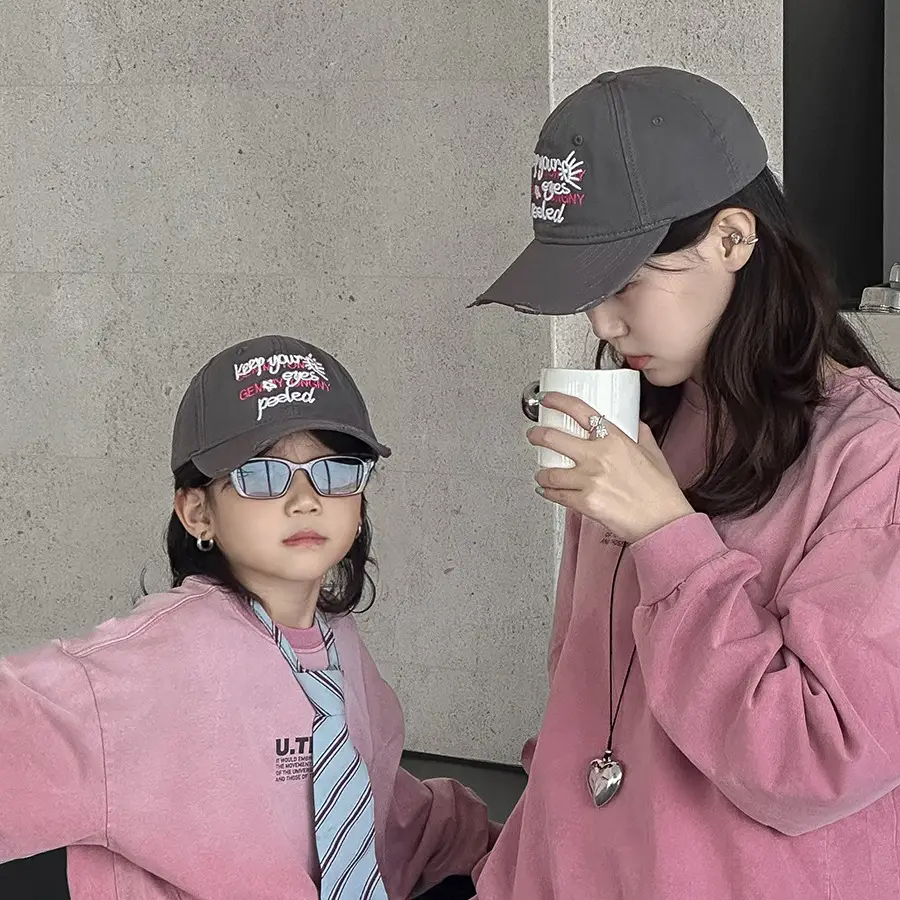 Beige Printed Baseball Cap for Kids Spring Autumn 2025 - Image 6