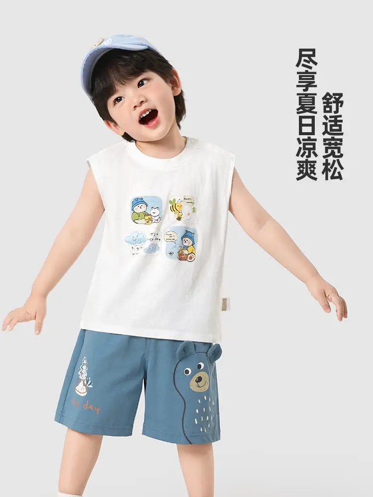Kaka Panda Sleeveless T-Shirt Purple Kids Baby Summer - Image 6