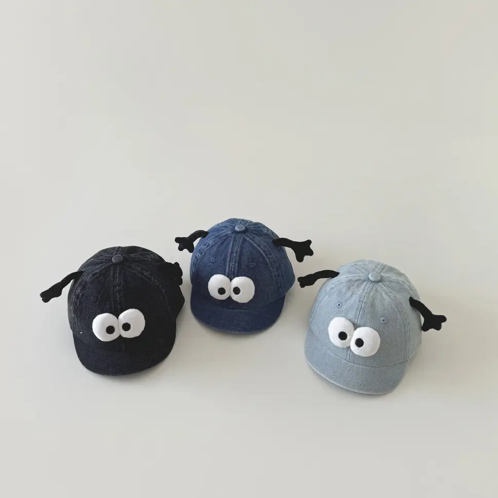 Blue & Grey Cartoon Baby Hats for Boys Girls Spring Autumn 2025