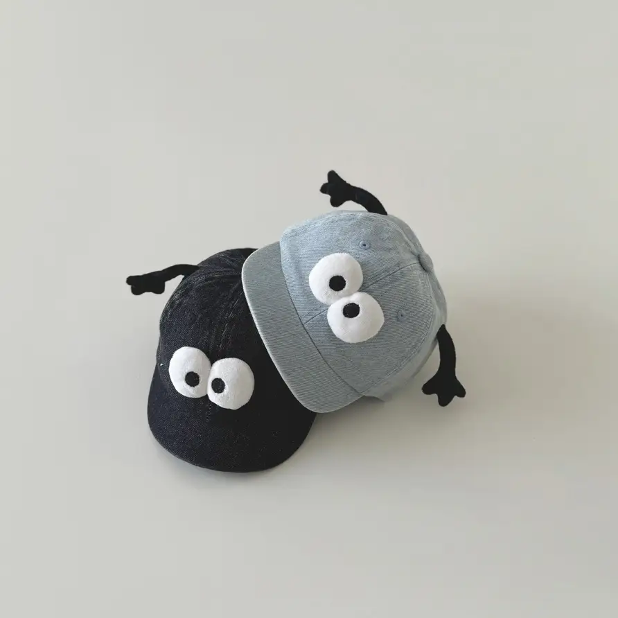 Blue & Grey Cartoon Baby Hats for Boys Girls Spring Autumn 2025