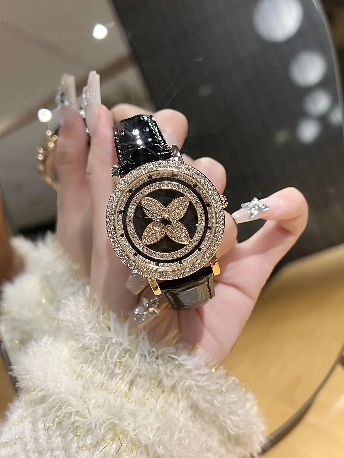 Luxury 4-Lever Watch for Women with Crystal Band — feature 4