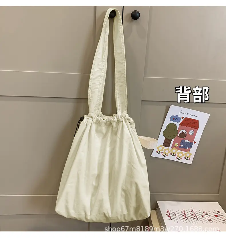 Women Canvas Shoulder Bag Black White 2025 Spring — feature 29