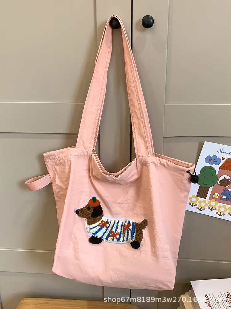 Women Canvas Shoulder Bag Black White 2025 Spring — feature 44
