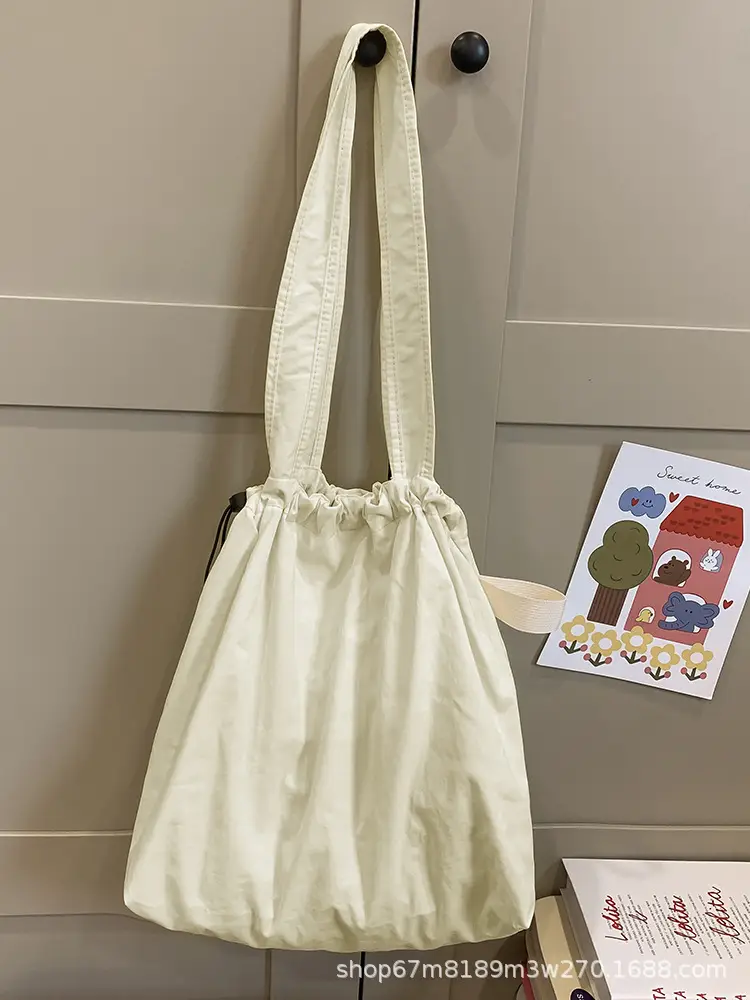 Women Canvas Shoulder Bag Black White 2025 Spring — feature 45