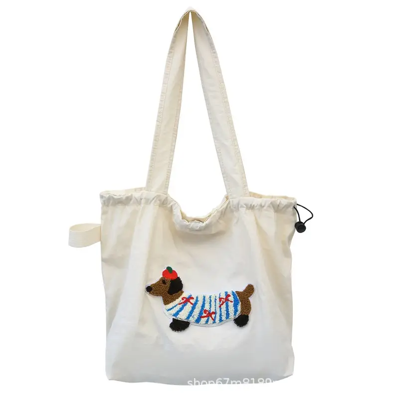 Women Canvas Shoulder Bag Black White 2025 Spring - Image 2