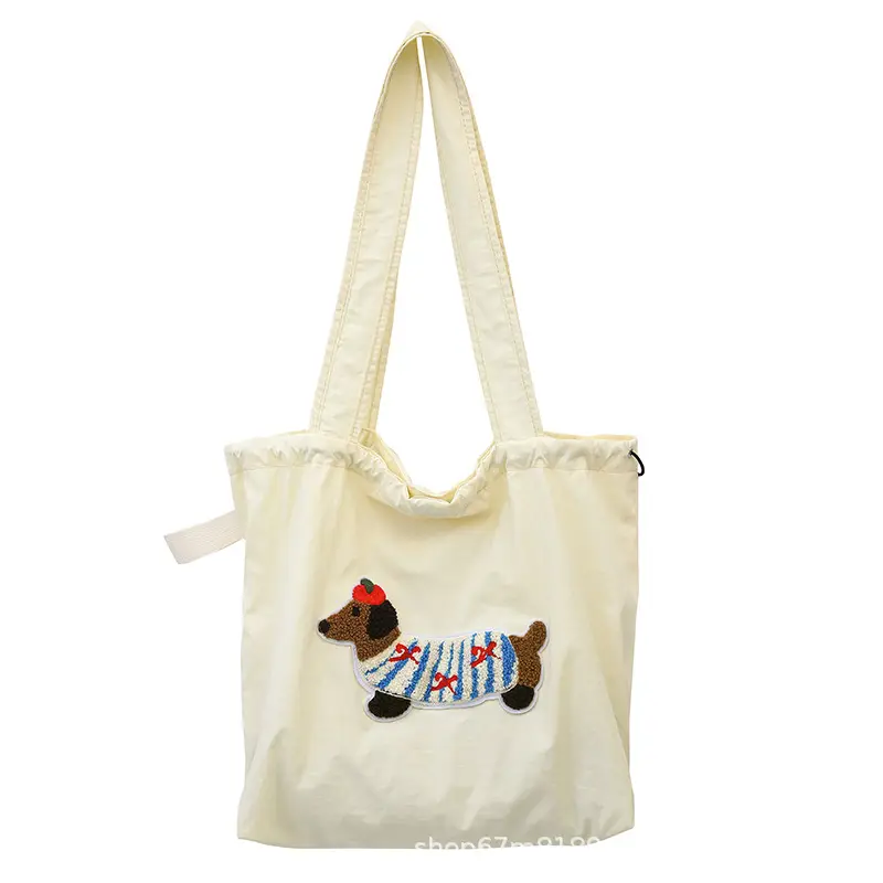 Women Canvas Shoulder Bag Black White 2025 Spring - Image 5