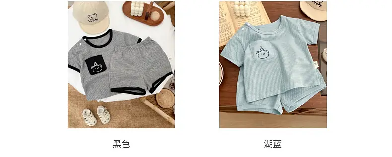 Kids Gray T-Shirt Shorts Set for Boys Summer 2025 — feature 4