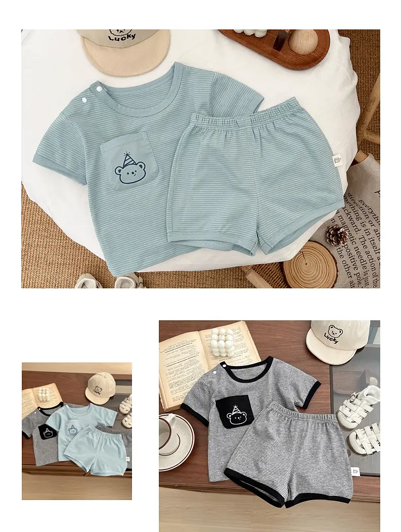 Kids Gray T-Shirt Shorts Set for Boys Summer 2025 — feature 7