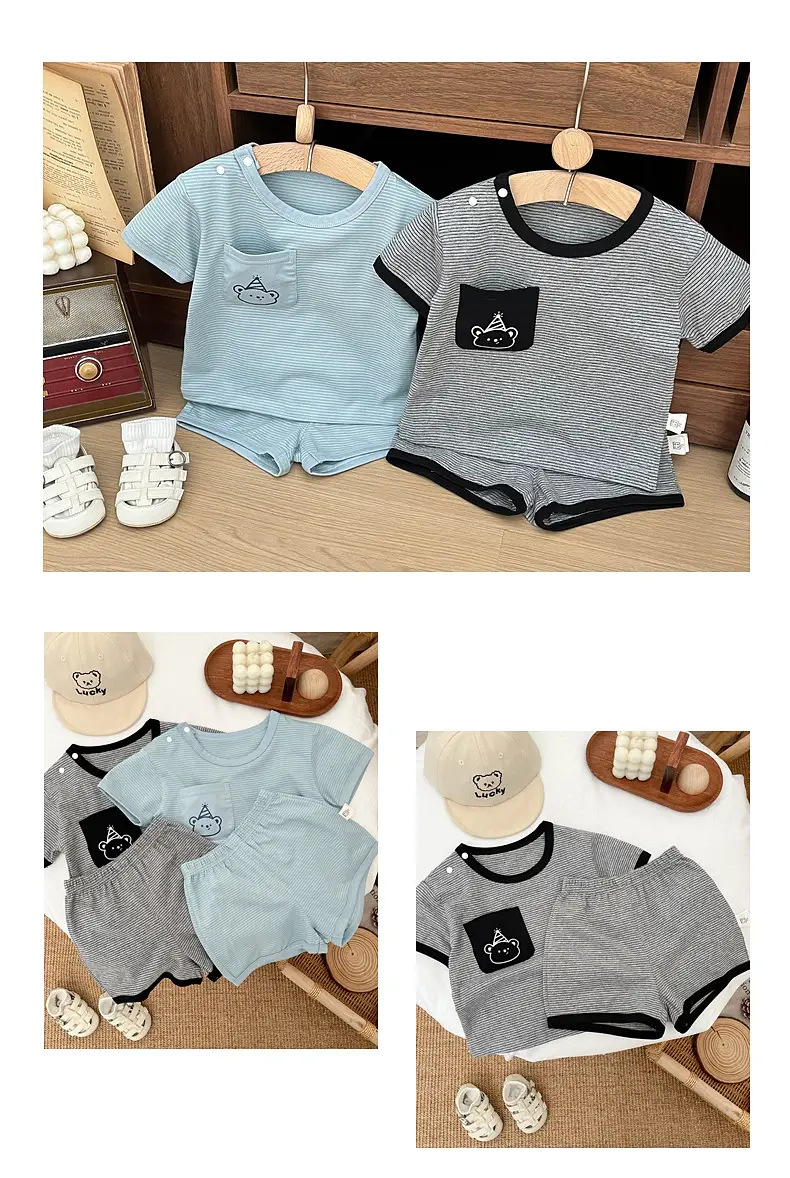 Kids Gray T-Shirt Shorts Set for Boys Summer 2025 — feature 8