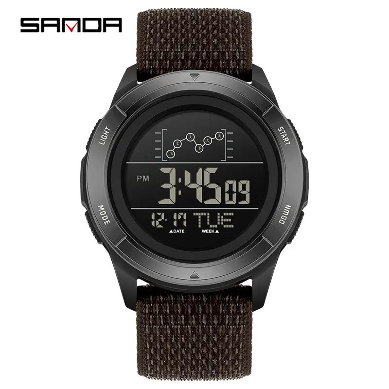 Sanda Black Digital Men's Wrist Watch 15:53 - Image 10