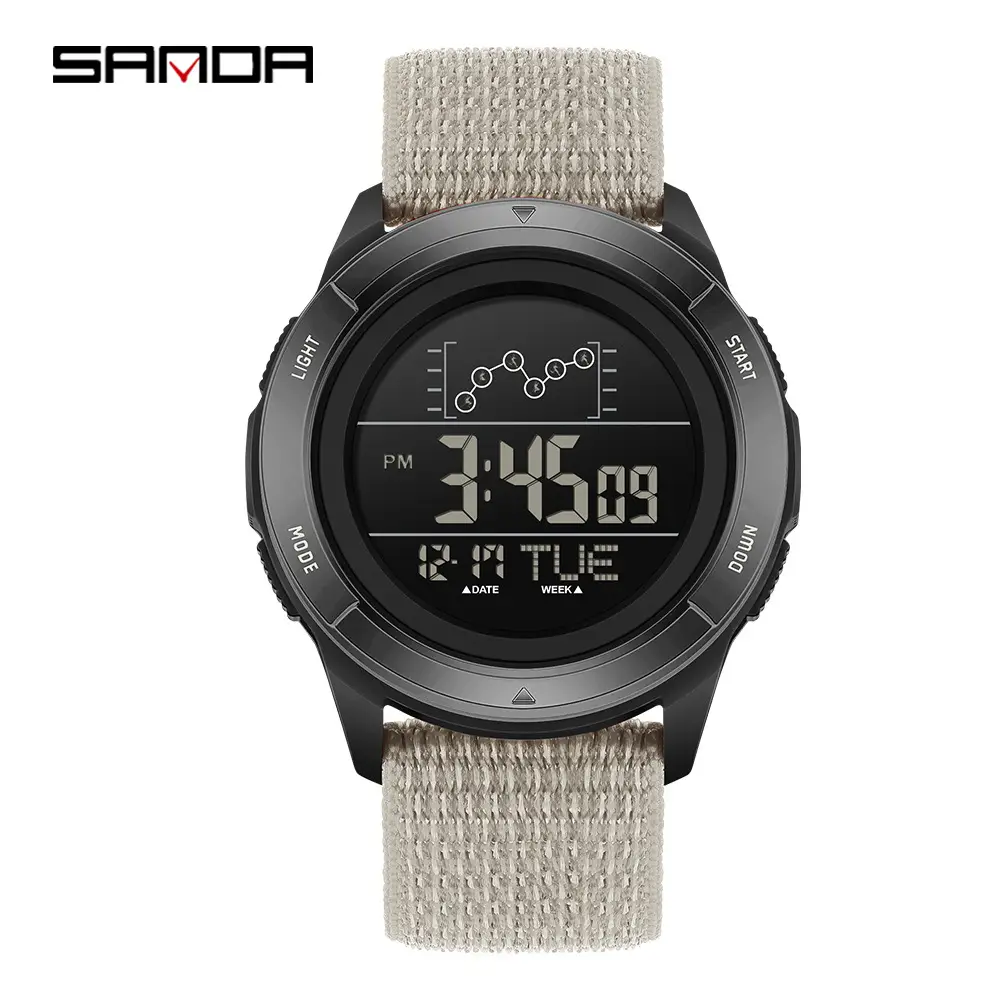 Sanda Black Digital Men's Wrist Watch 15:53 - Image 11