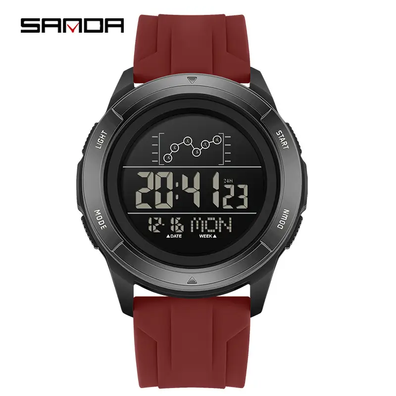 Sanda Black Digital Men's Wrist Watch 15:53 - Image 4