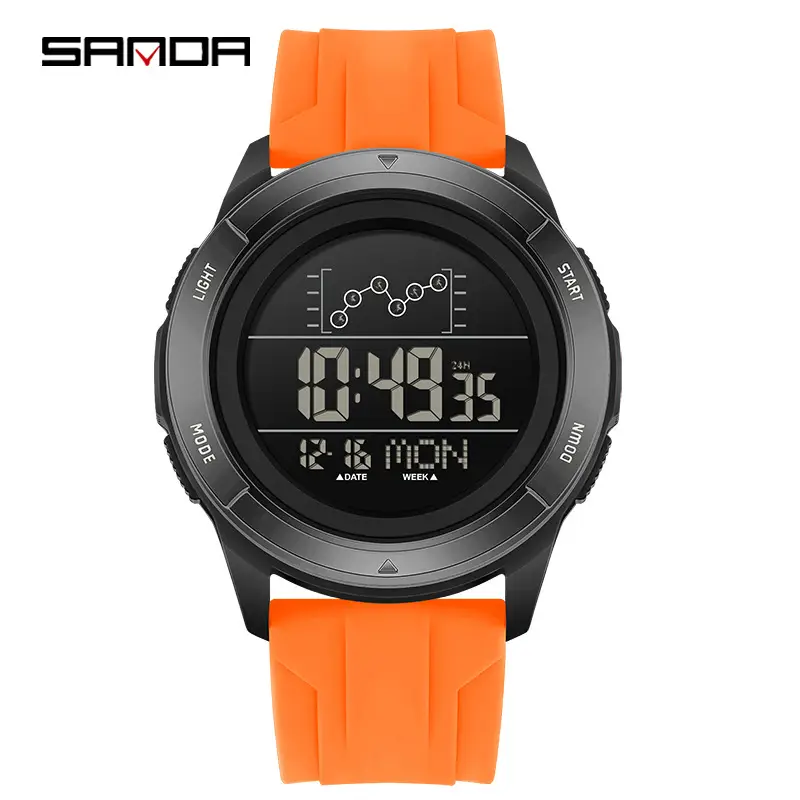 Sanda Black Digital Men's Wrist Watch 15:53 - Image 5