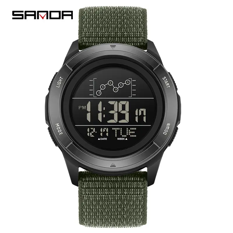 Sanda Black Digital Men's Wrist Watch 15:53 - Image 6