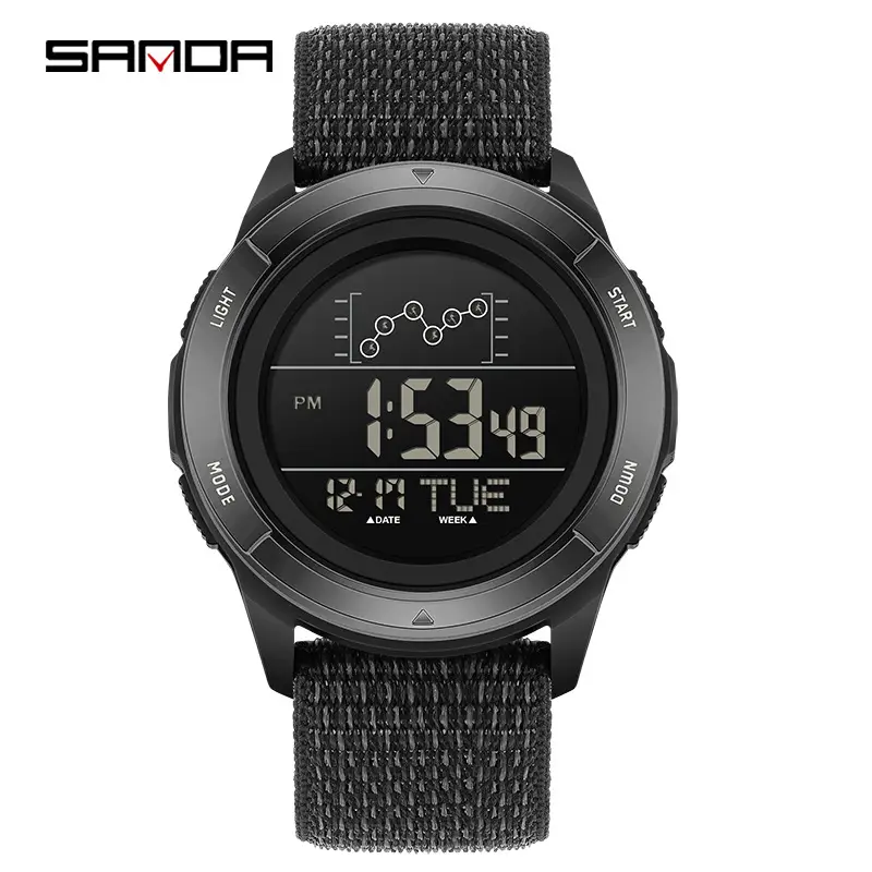 Sanda Black Digital Men's Wrist Watch 15:53 - Image 7