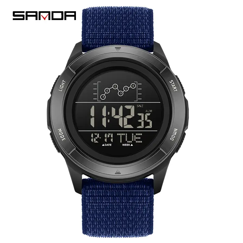 Sanda Black Digital Men's Wrist Watch 15:53 - Image 8