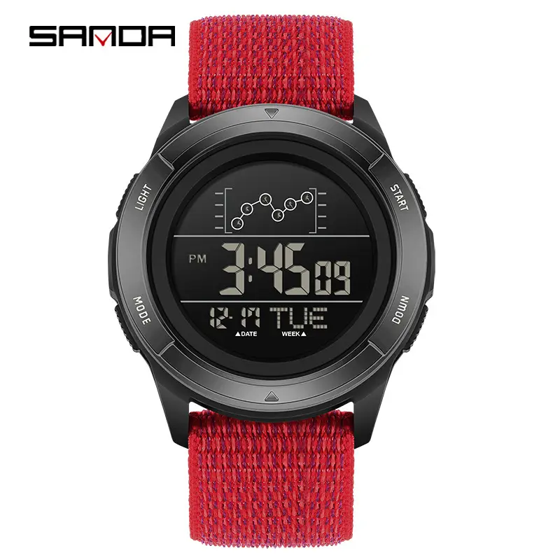 Sanda Black Digital Men's Wrist Watch 15:53 - Image 9