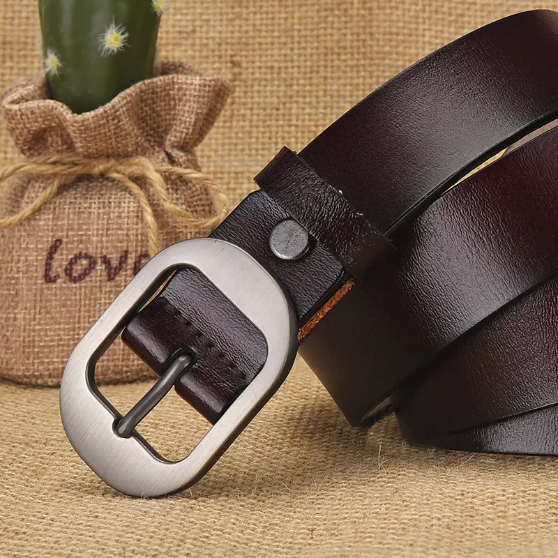 Women's Retro Leather Belt with Silver Buckle - Image 8