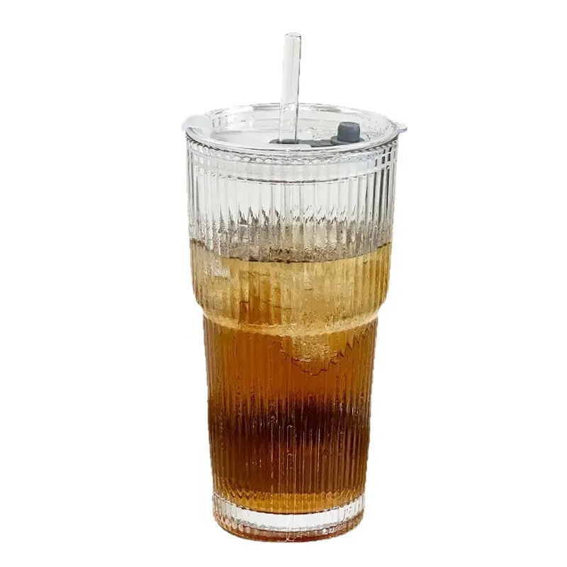 Stylish Glass Cups with Straw for Juice & Coffee - Image 5