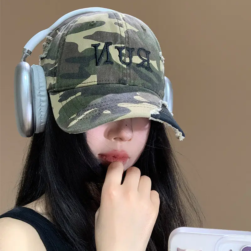 Women Camo Cap with "NANA" Embroidery 2025 Spring Summer