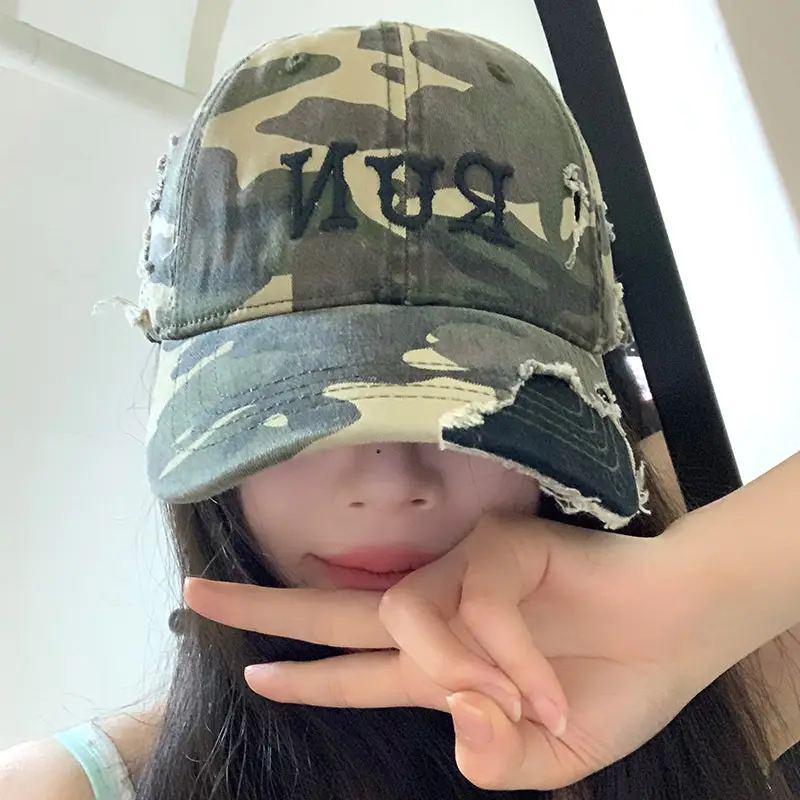 Women Camo Cap with "NANA" Embroidery 2025 Spring Summer
