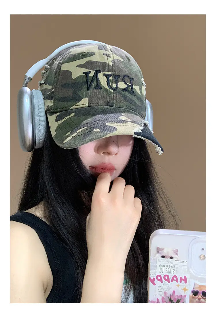Women Camo Cap with "NANA" Embroidery 2025 Spring Summer — feature 7
