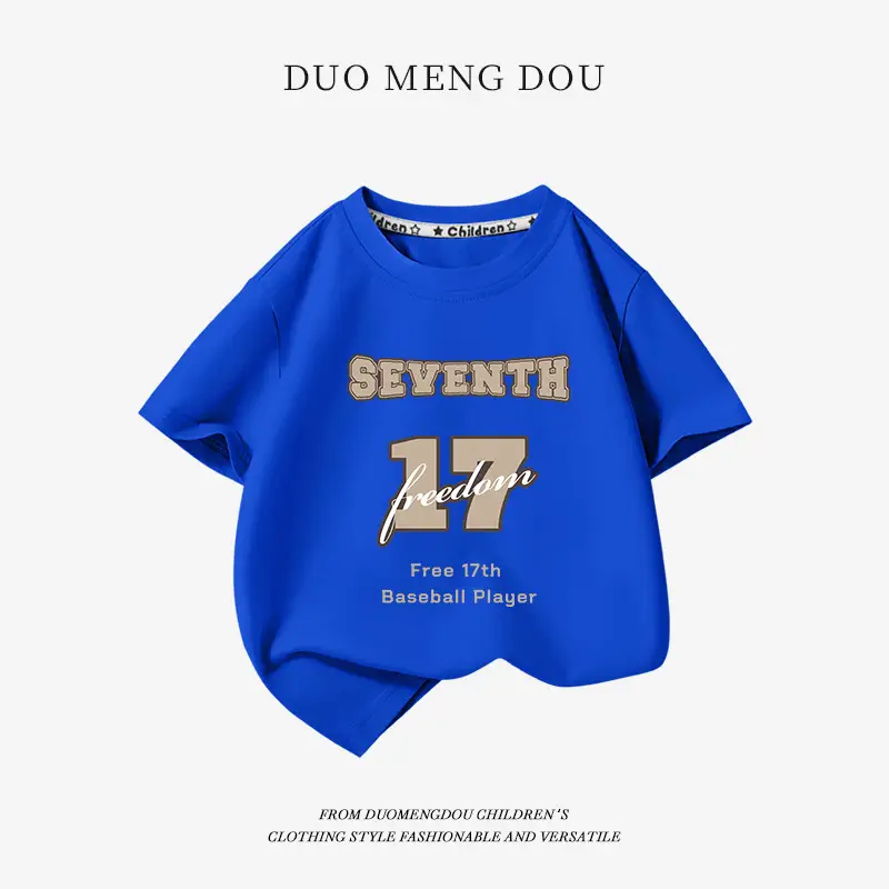 Boys Pure Cotton Blue T-Shirt 2025 Graphic Print - Image 10