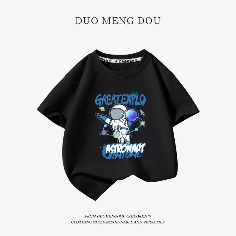 Boys Pure Cotton Blue T-Shirt 2025 Graphic Print - Image 4