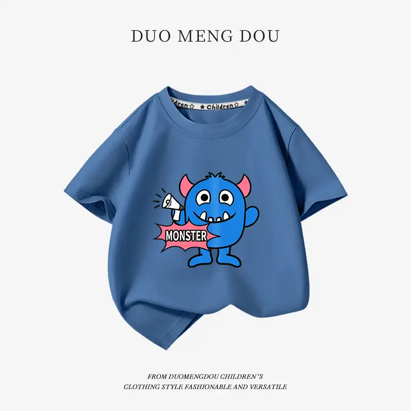 Boys Pure Cotton Blue T-Shirt 2025 Graphic Print - Image 7
