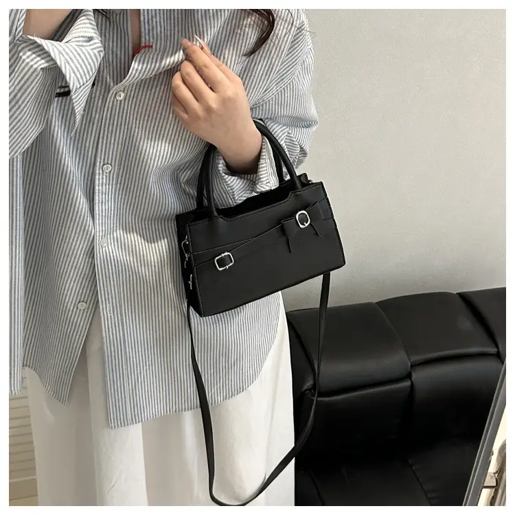 Brown Textured Bow Shoulder Bag for Women — feature 18