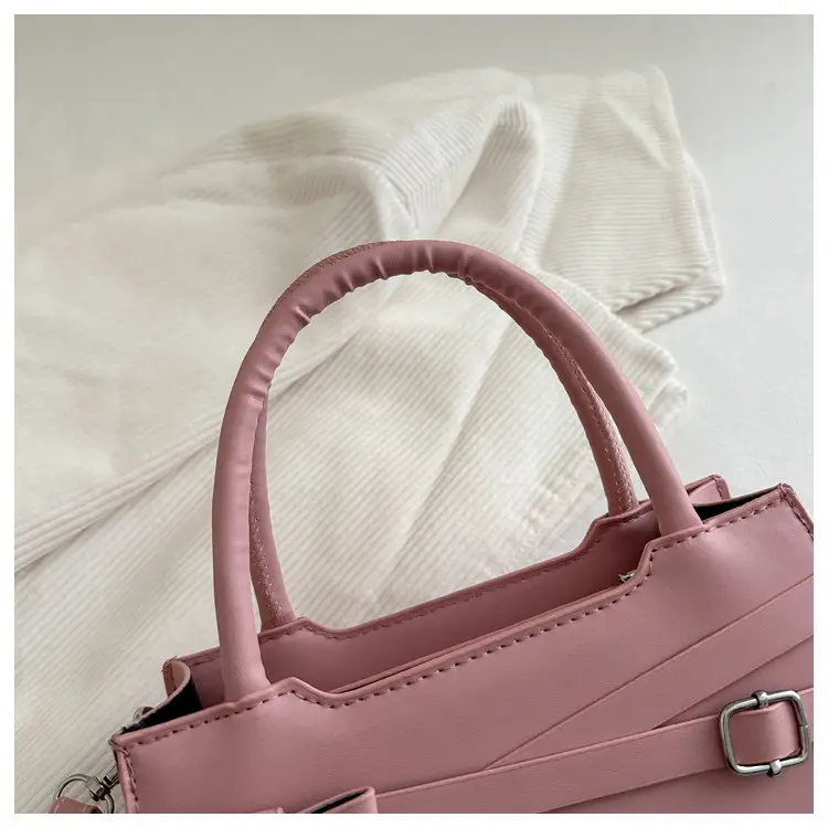 Brown Textured Bow Shoulder Bag for Women — feature 5