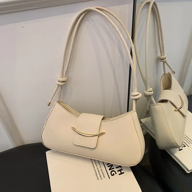 Women's Beige One-shoulder Underarm Bag 2025 Spring Summer