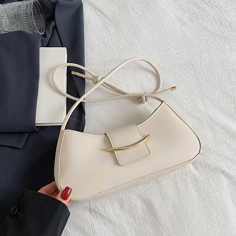 Women's Beige One-shoulder Underarm Bag 2025 Spring Summer