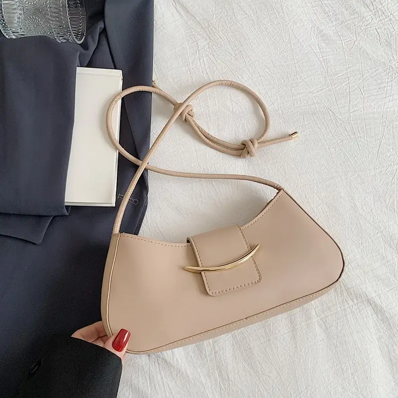 Women's Beige One-shoulder Underarm Bag 2025 Spring Summer